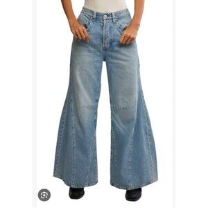 We The Free People Eden High Slouchy Flare Jeans Size 28 High Waist EUC